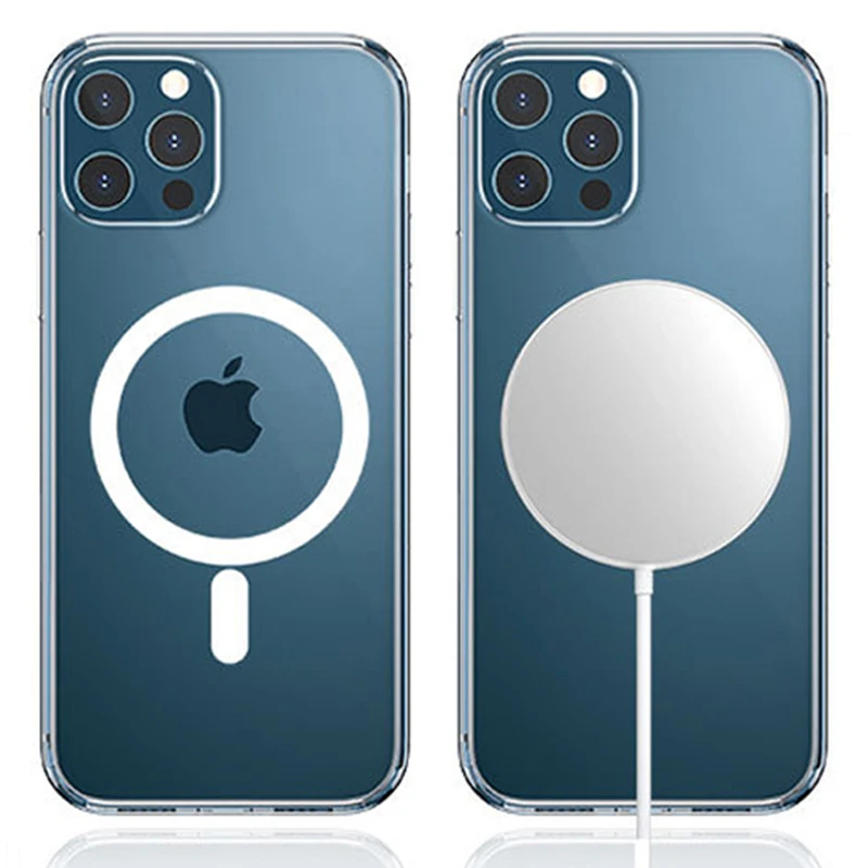 Магнитный чехол для iPhone 12 быстрое зарядное устройство защитный Pro Max Mini