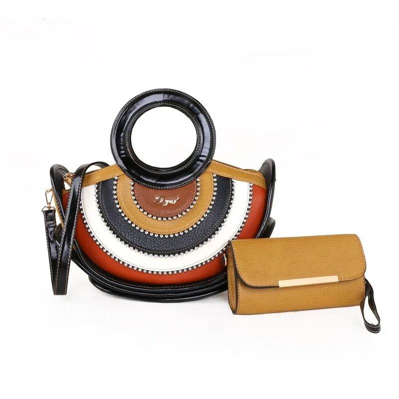 

Classic women's leather luxury bag designer handbag Vintage handbag women's shoulder bag splicing two piece set 2021 Wallet