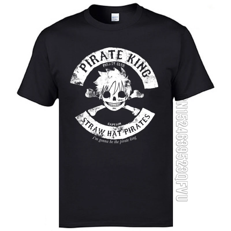 Одна штука Луффи король пиратов футболка StrawHat Пираты сыновья Череп Geek новая с