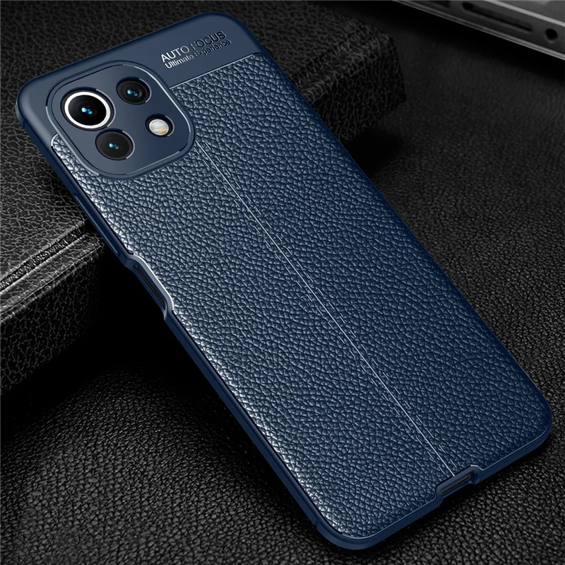 For Cover Xiaomi Mi 11 Lite Case For Mi 11 Lite Capas Phone Coque Shockproof Bumper Soft TPU Leather For Mi 11 Lite Cover 6.55