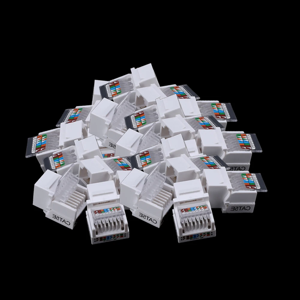 

100pcs /pacl Tool-free CAT5E UTP network module RJ45 connector Information socket Computer Outlet cable adapter Keystone Jack