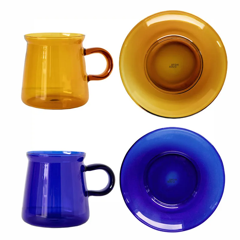 

Handmade Nordic Espresso Cups Heat Resistant Glass Handle Eco Friendly Coffee Cup Transparent Koffie Kopjes Drinkware EF50CS