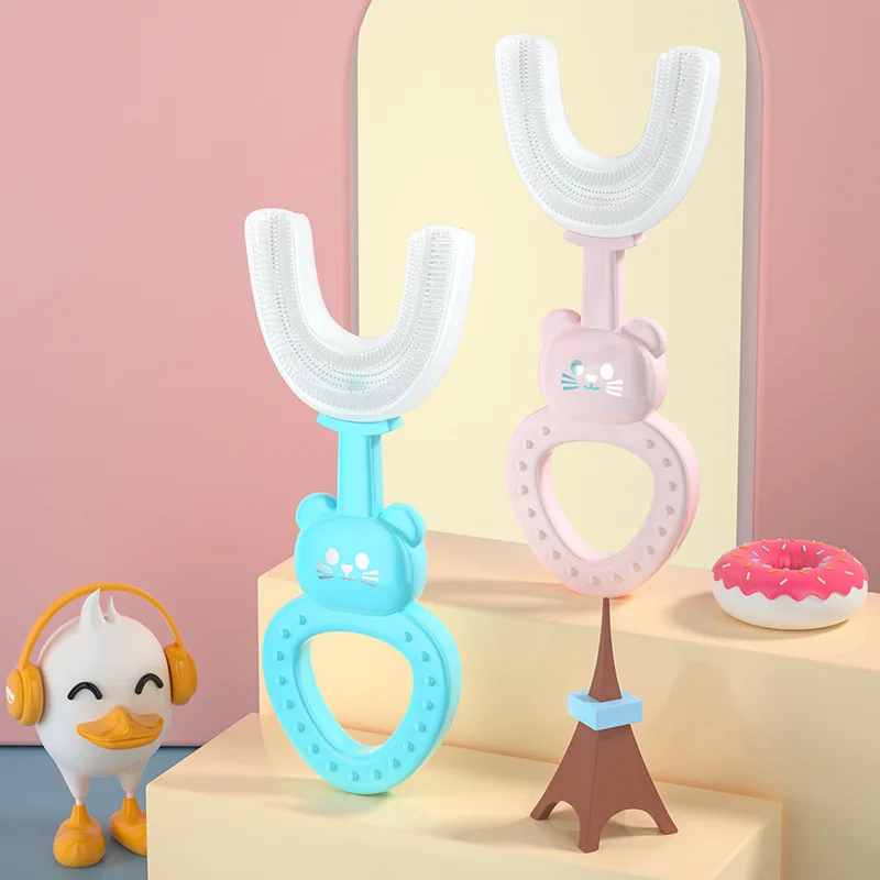 

Children's Cleaning Training Toothbrush Baby Item Dental Oral Care Tooth Brush Tool Tooth Brush Safe Kids U-shaped Soft Silicone