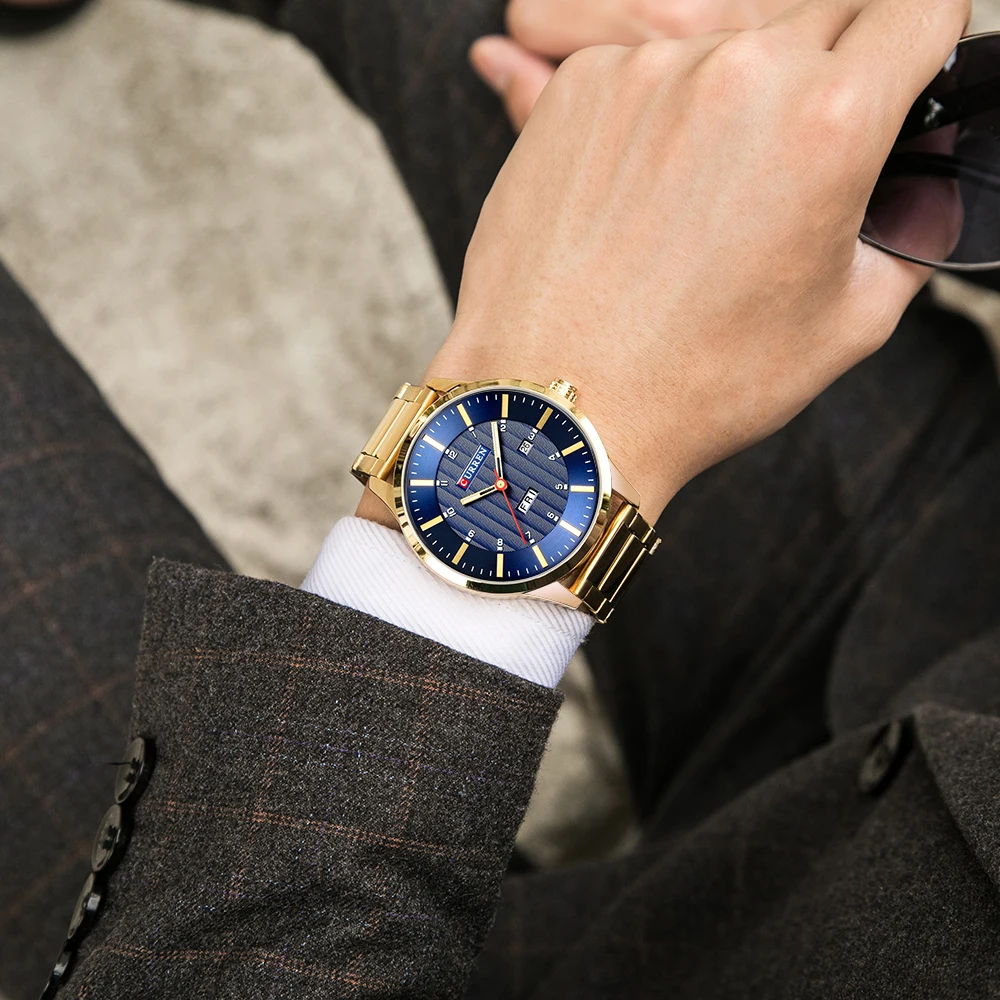 

CURREN Fashion Quartz Men Watches Stainless Steel Strap Wristwatches Casual Calendar Man Watch Male Business Relogio Masculino