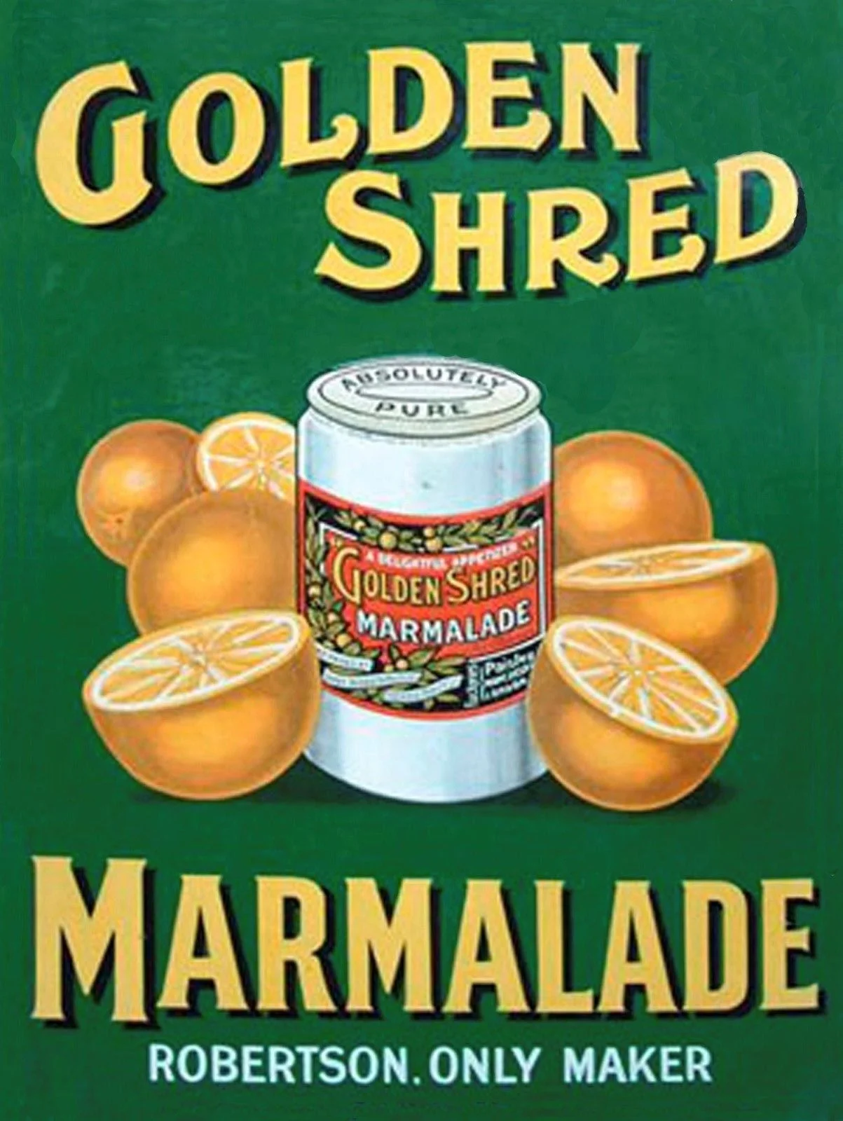 

Vintage Retro Golden Shred Marmalade Tin Sign Metal Sign Metal Poster Metal Decor Metal Painting Wall Sticker Wall Sign