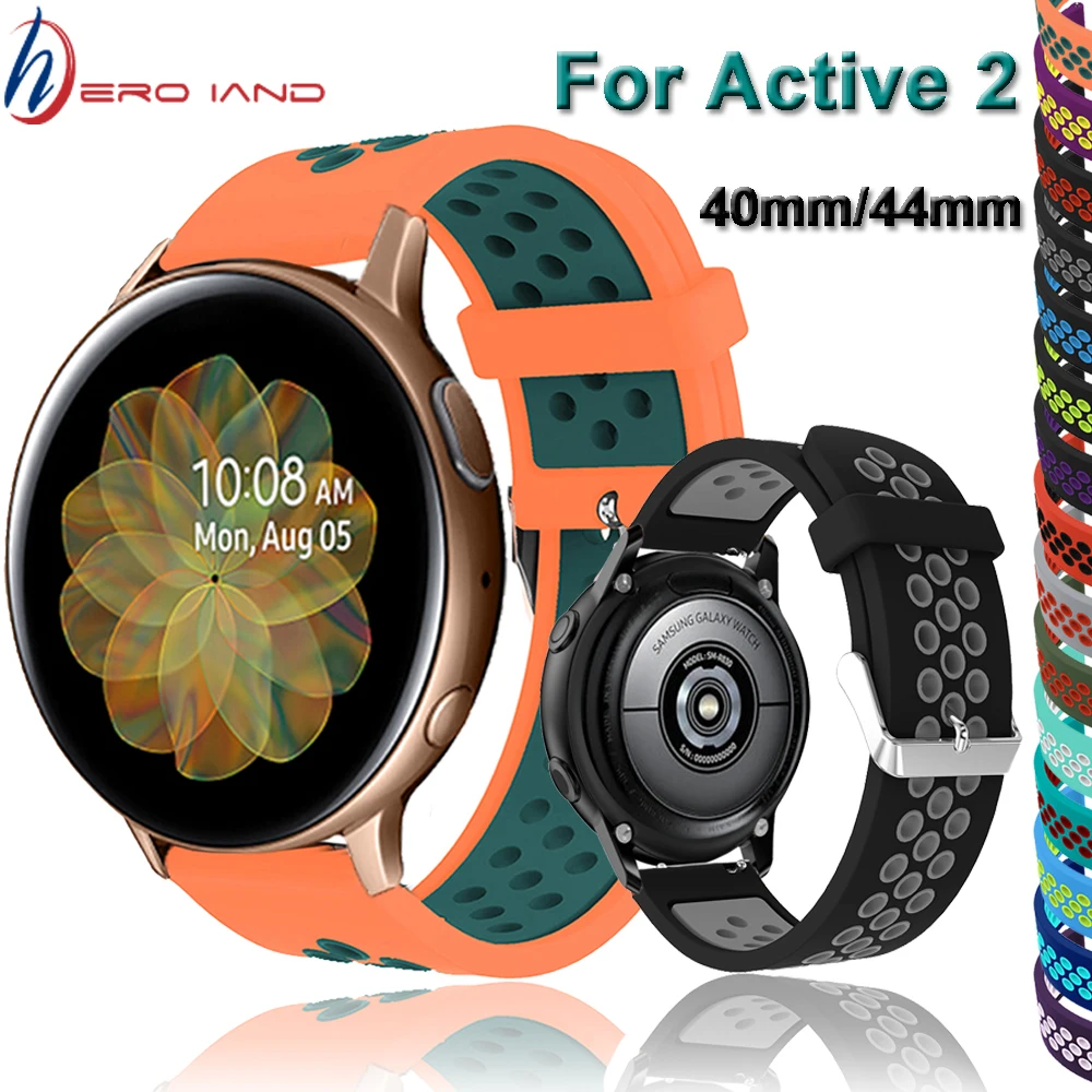 Спортивный силиконовый ремешок для Samsung Galaxy Watch Active 2 40 мм 44 дышащий сменный 20