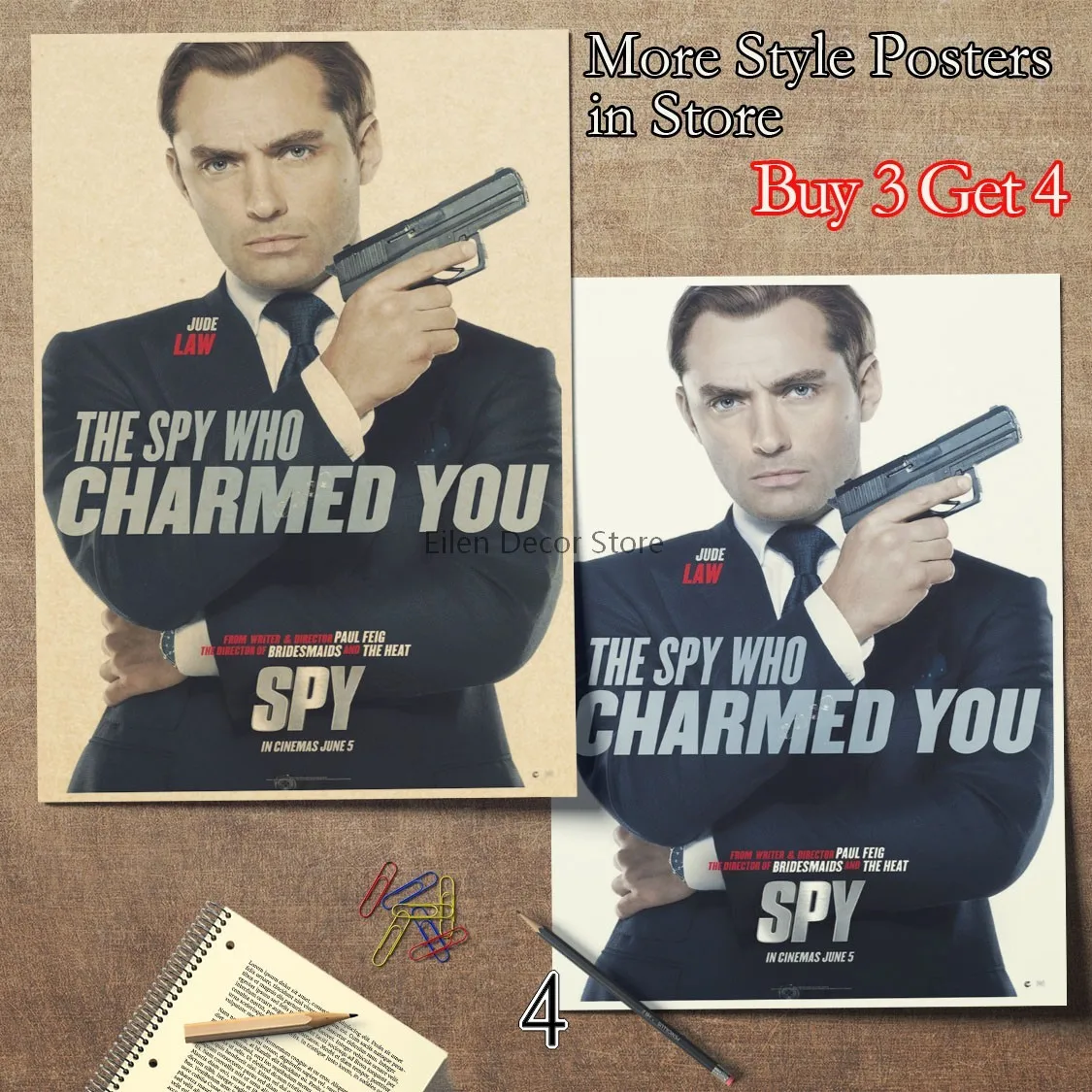 Постер шпионского фильма винтажный Ретро постер наклейка декоративная живопись