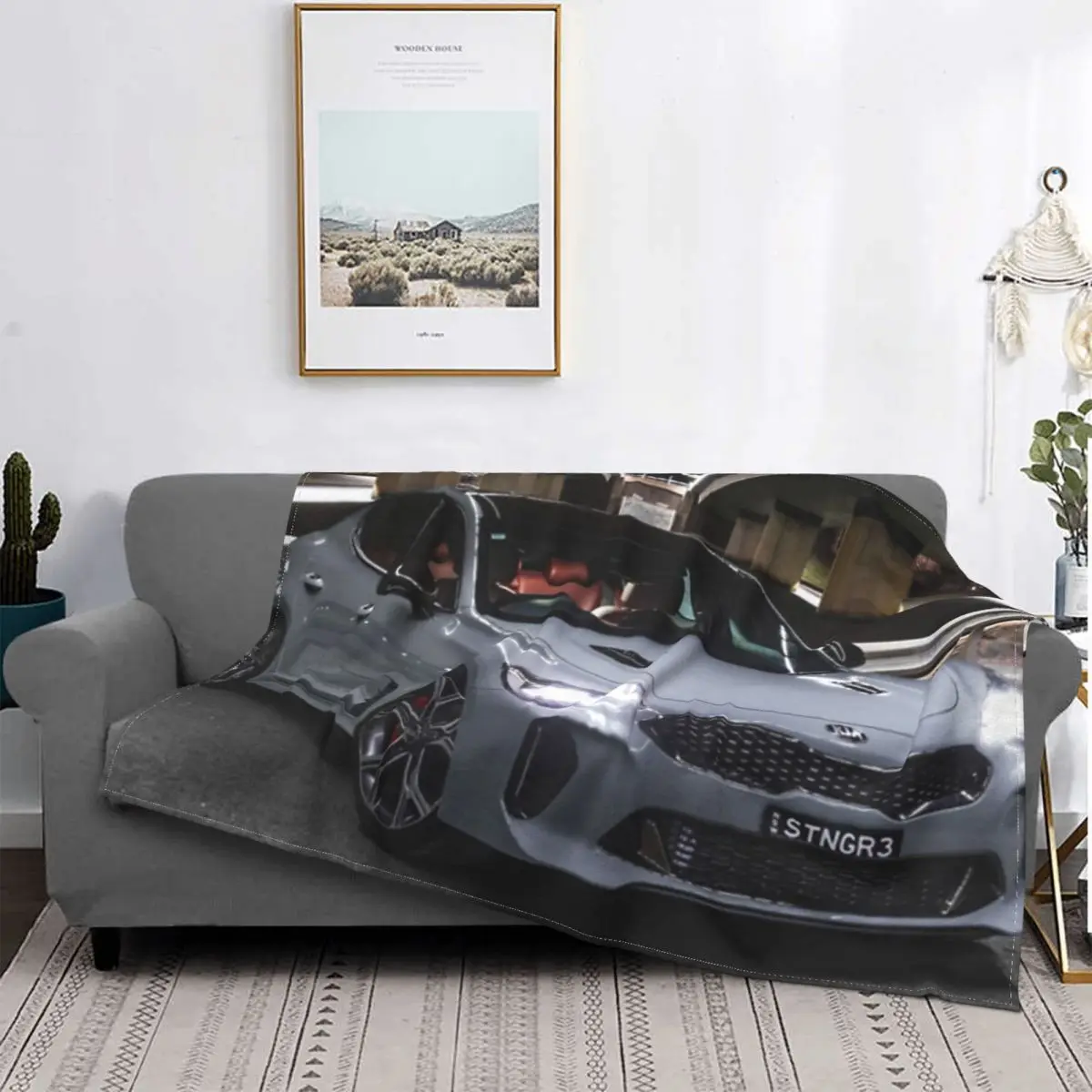 

Kia Stinger Gt-Manta a cuadros para cama, manta de muselina a cuadros para picicnic, manta ponderada