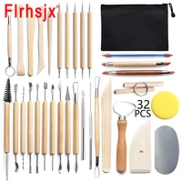 32pcsset clay tools sculpting kit sculpt smoothing wax carving pottery ceramic polymer shapers modeling carved diy clay tools