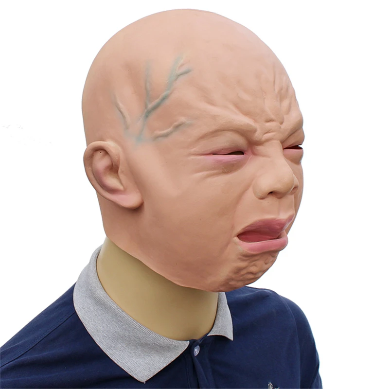 Реалистичная детская маска с плачом полноголовая для лица парики на Хэллоуин бар