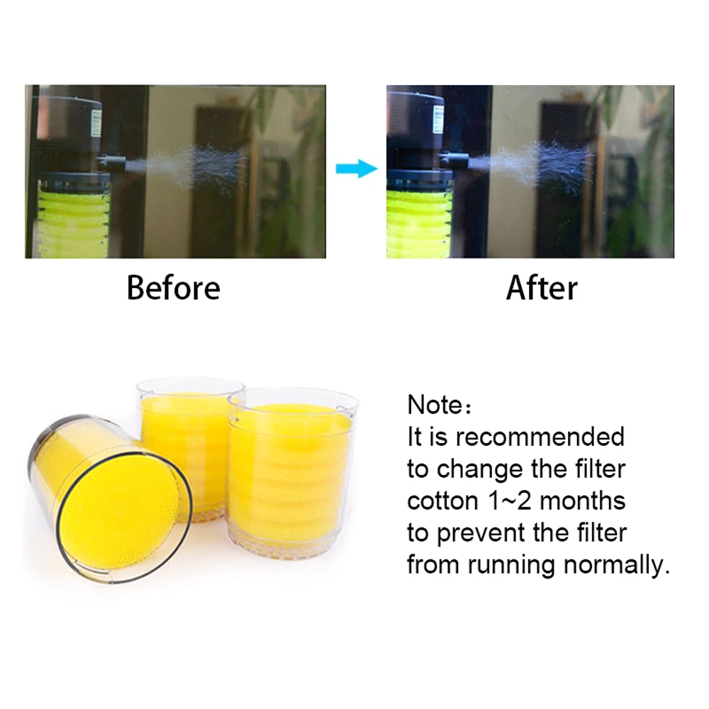 Губка фильтр для аквариума воздушный насос желтого цвета губка внутренний