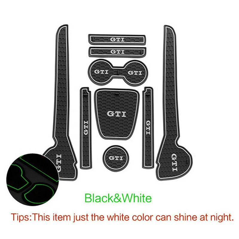 

1set Gate Slot Mats for VW Polo GTI 2011 2012 2013 2014 2015 2016 2017 car Interior Cup Holders Non-slip Pad Door Groove Mat