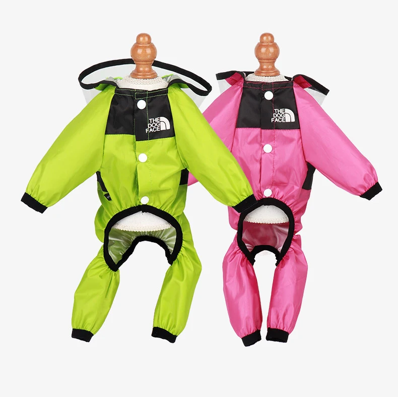 

2021 XS-4XL Pet Dog Raincoat All-season PU Waterproof Clothes Four-legged Small Big Dog Coat Pet Clothing Costume Supplies