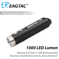 eagtac teeny dx3e 1000 lumen sst20 cri95 usb type c rechargeable led flashlight mini keychain buckle