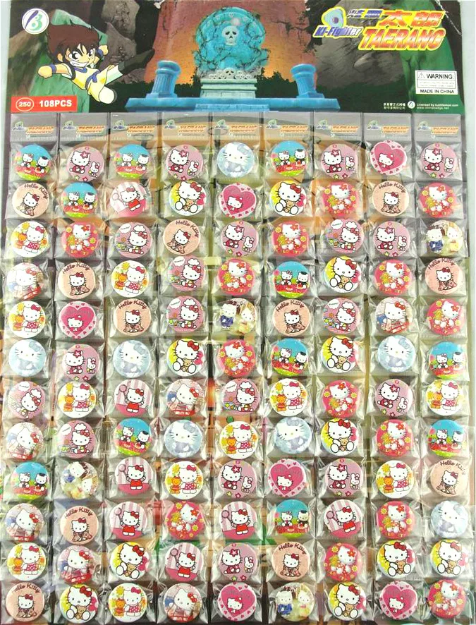 Бесплатная доставка милый значок Hello Kitty 25 мм (108 шт./компл.)| |
