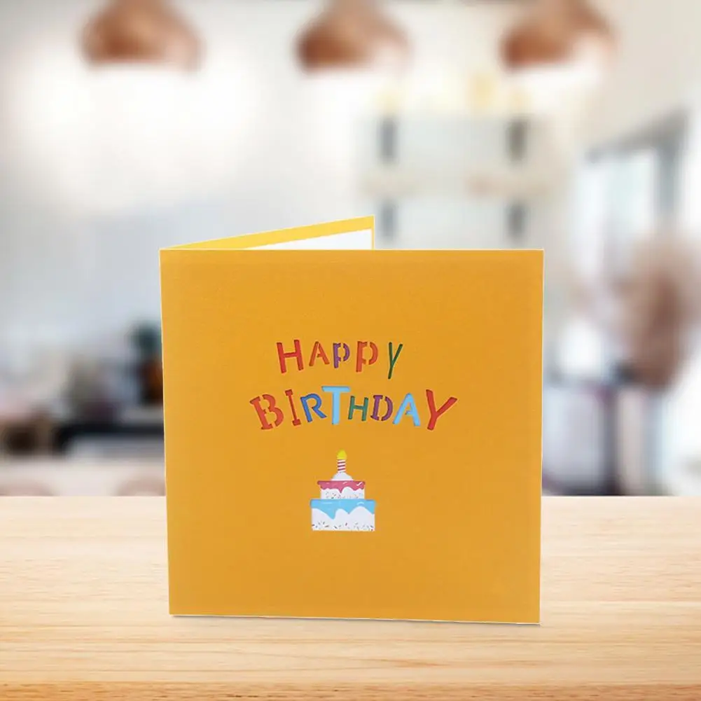 2021 Новый 3D открытка-приглашение ручной работы Бумага резные торт ко дню рождения