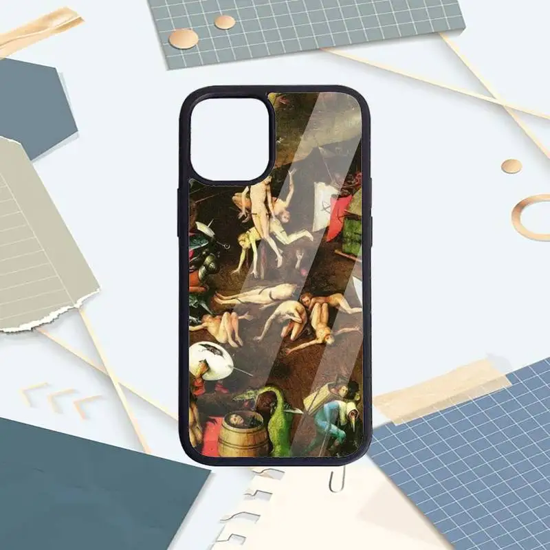 

Hieronymus Bosch art design pattern Phone Cases PC for iPhone 11 12 pro XS MAX 8 7 6 6S Plus X 5S SE 2020 XR Luxury brand shell
