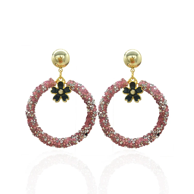 Новые женские серьги брендовые со стразами капающий цветок аксессуары богемные |