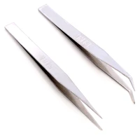anti static excellent quality tweezers bend long nose cross tweezers for intersperse beads jewerly sewing accessories tools