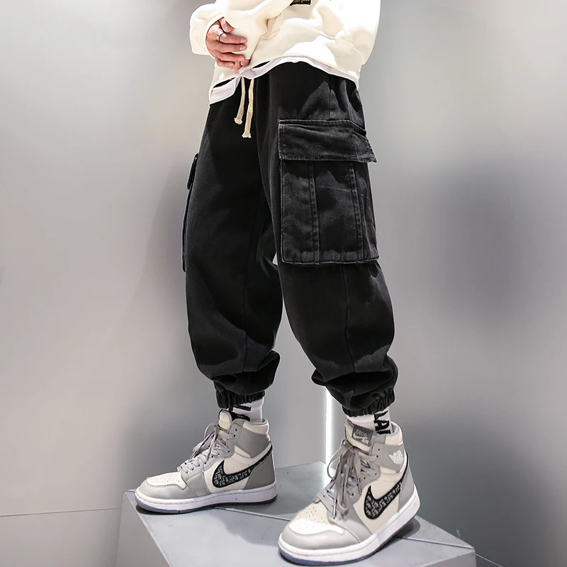 Korean Fashion Hip Hop Plus Size Harem Pants Jeans 2021 Spring Denim Casual Jogging For Men Streetwear Kpop Baggy Joggers | Мужская