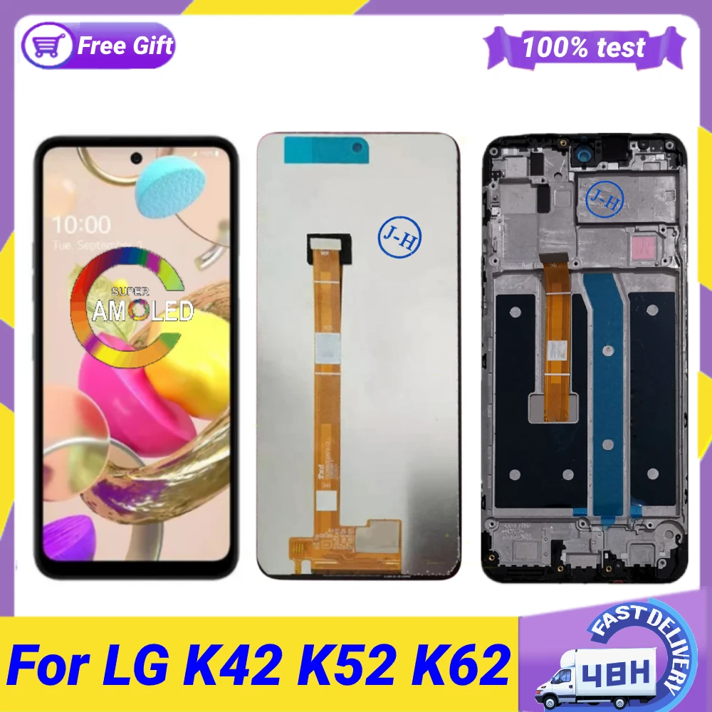 Pantalla LCD Original de 6,6 "para LG K42, K52, K62, LMK420, LMK520, montaje de digitalizador con pantalla t&aacute;ctil con marco-0