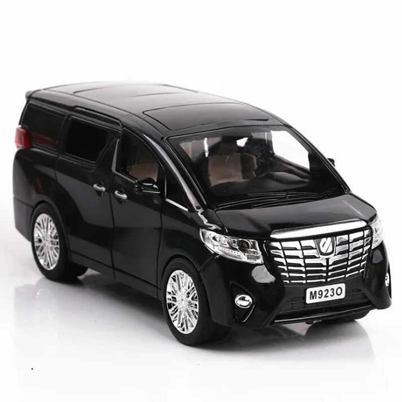 Black 20,3 см металлический сплав 1:24 Масштаб классический Alphard Авто няня Автомобиль Ван откатная Модель литья под давлением автомобильные коллекции подарки для детей - Цвет: Black