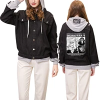 my hero academia denim jacket anime cosplay shoto unisex oversized hoodies hooded button up black streetwear sweatshirts 2021