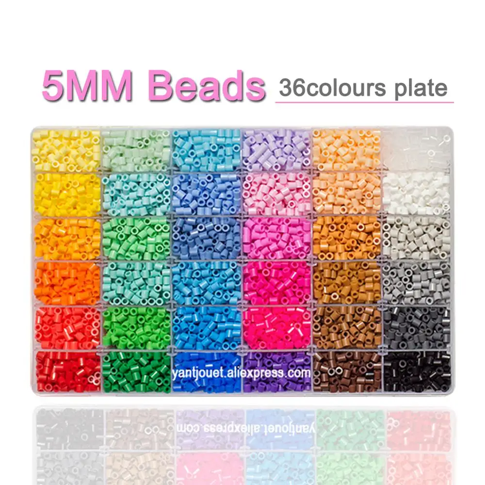 Yantjouet 5 мм 36 цветов пластины 9350 шт.+ комплект для детей Хама бусины perler Diy железные бусины Пазлы высокого качества