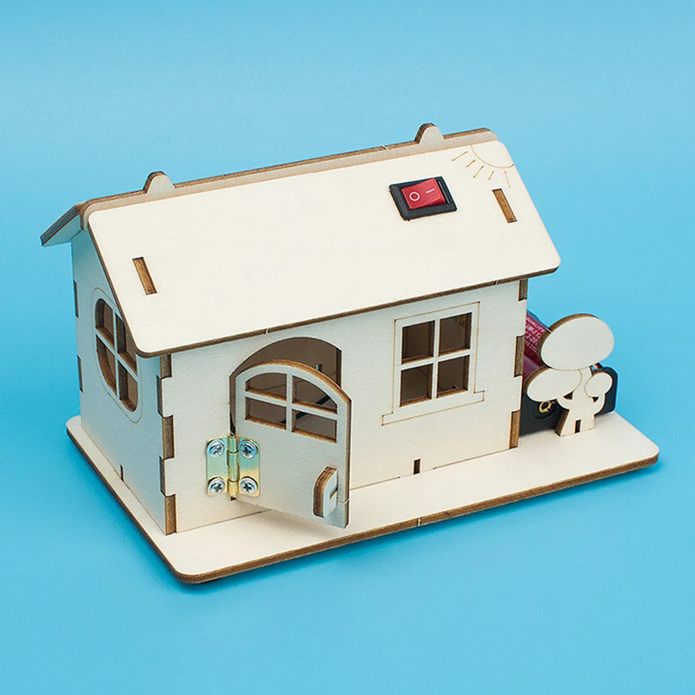 

School Projects Teaching Educational Equipment Simulation Cabin Wooden Child 3D Handmade Wood House Model DIY Jigsaw Puzzle Toy