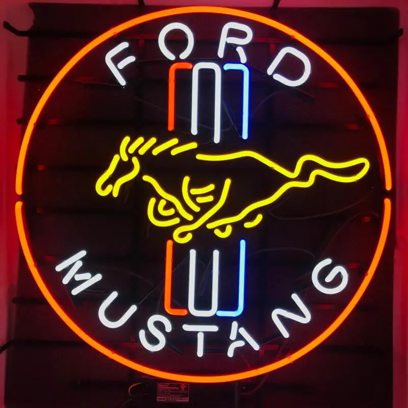 Стеклянный неоновый светильник FORD MUSTANG на заказ пивной бар|Новизна освещения| |