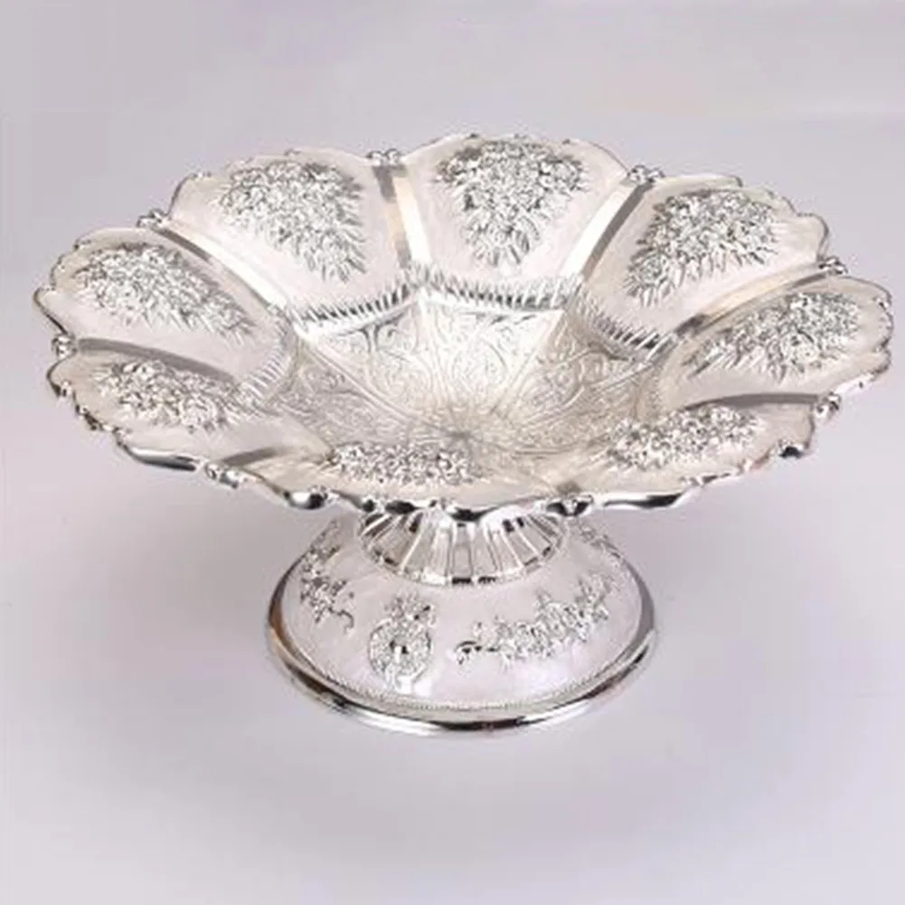 

1Pc European-style Fruit Plate Nordic Style Home Creative Fashion Living Room Metal Small Exquisite Fruit Plate Decoration