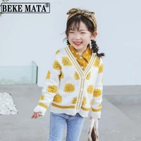 baby cardigan for girls knit kids girls sweaters long sleeve v neck cotton toddler girl clothes 2022 spring children coats 1 7y