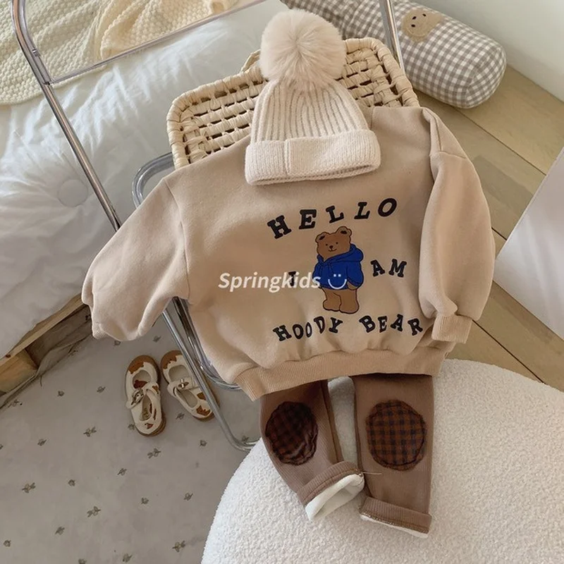 

Осенне-зимний яркий костюм с длинным рукавом для мальчиков и девочек, теплый детский свитер, осенняя одежда для маленьких девочек
