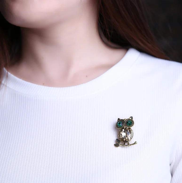 Новинка 2020 модная винтажная корсажная брошь в стиле ретро со стеклянным