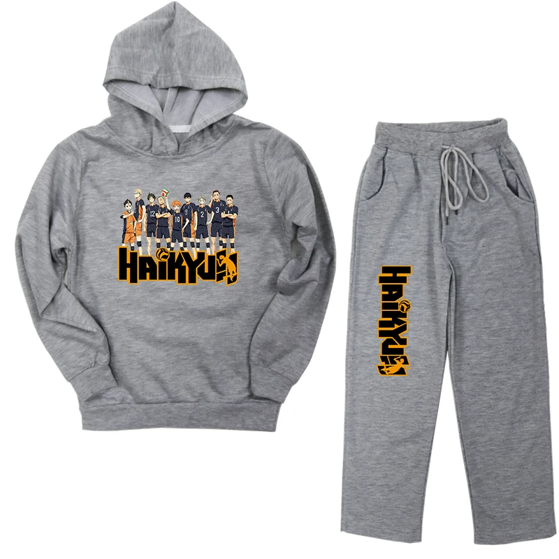 

Haikyuu Print Boys Girls Sport Sets Spring Autumn Long Sleeve Hoodies+Pant Kids Tracksuit Baby Casual Pullover Sportswear