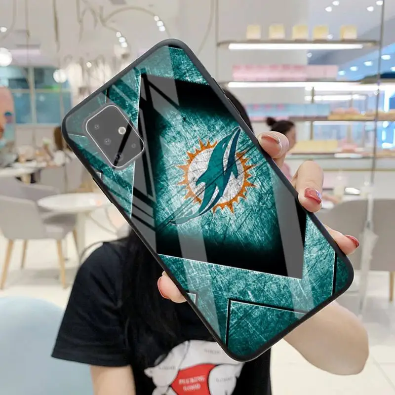 

Miami Dolphins Phone Case For Samsung S6 7 Edge Plus 8 9 10 Plus Note8 9 10pro 10E S20 Plus Ultra A7 Tempered Glass