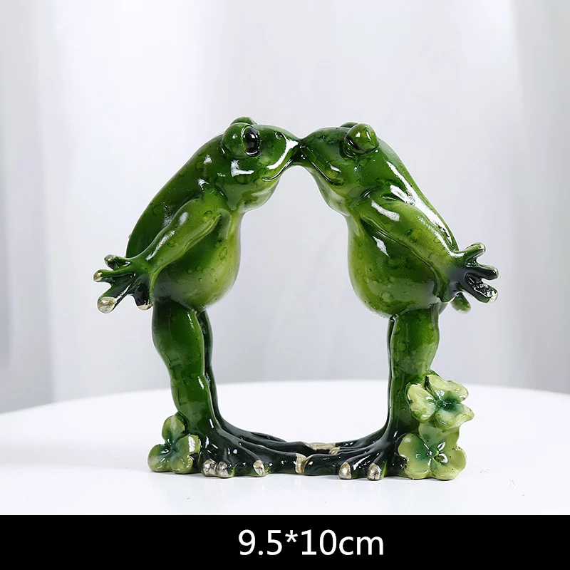 Couple Frog VILEAD больше размеров смолы Йога фигурки лягушек скандинавский сад ремесленные украшения крыльцо магазин украшение с животными для дома аксессуары - Цвет: Couple Frog