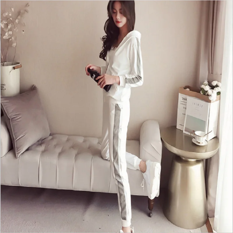 Женский спортивный модный костюм Damdos новый осенний Повседневный Кардиган с