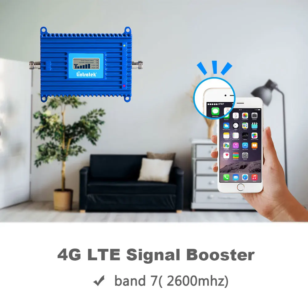 Усилитель мобильного сигнала Lintratek 70 дБ с высоким коэффициентом усиления 4G LTE B7 FDD