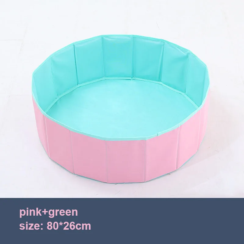 pink-green 80cm Детский бассейн с шариками ограждение для безопасности ребенка складной мяч Яма бассейн манеж Крытый ограждение Детские шарики содержат мягкую ткань бассейн - Цвет: pink-green 80cm