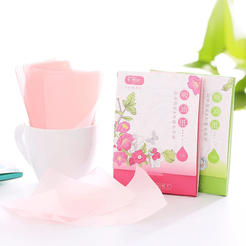 

100Sheets Protable Face Matting Face Wipes Oil-absorbing Paper Oil Blotting Paper Face Cleanser Oil Control Cleaning Face Care