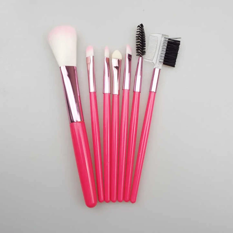 7 шт ярко розовый набор косметических кистей для макияжа Красота Инструмент