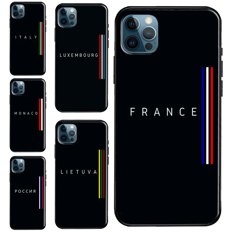 Russia France Ethiopia Spain Flag Case For iPhone 13 14 Pro Max XR X XS 6 7 8 Plus SE 2020 12 Mini 11 Pro Max Soft Phone Cover