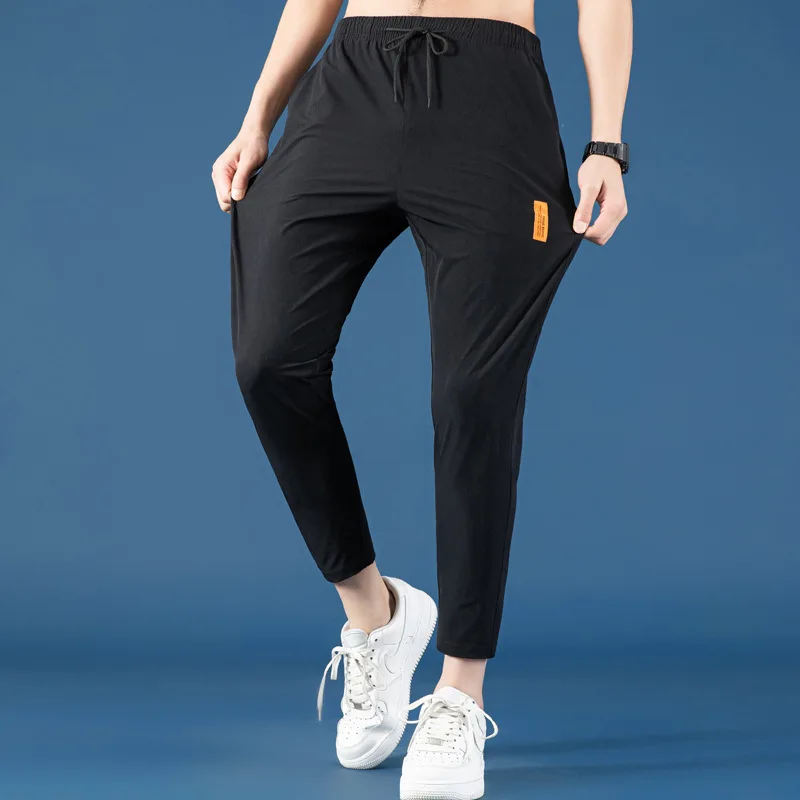 

Men's summer ice silk casual pants 21 new men's summer ice cool breathable Capris slim elastic quick drying pants