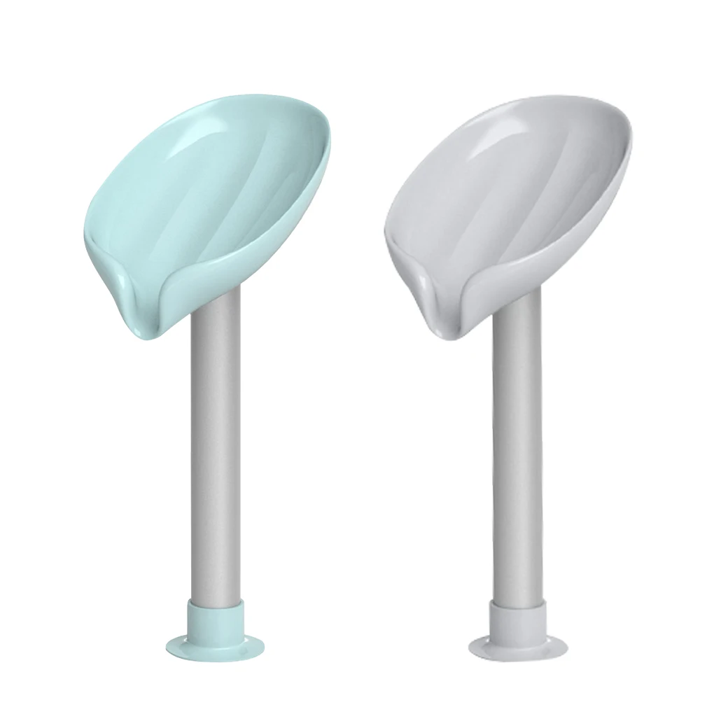 

Leaf Shape Punch-free Soap Box Drain Soap Holder Rack Suction Cup Rotatable Multifunction Kitchen Bathroom Supplies Gadgets