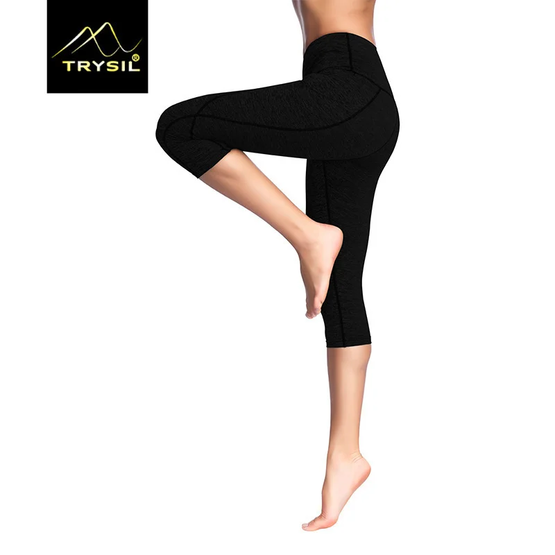 Высокая Талия Йога облегающие брюки большой карман эластичные фитнес Спорт