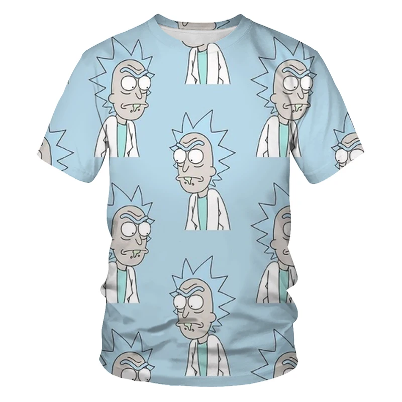 

Summer fashion men's 3DT shirt Harajuku solid color Modi clothing oversize loose and comfortable street POP wind Rick pattern