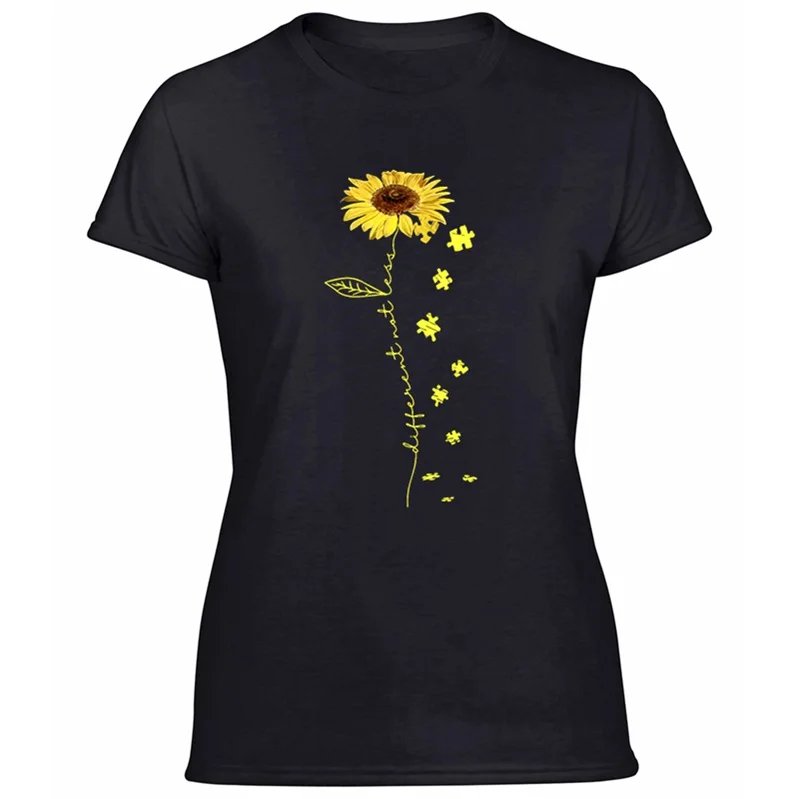 Crazy Sunflower Art Different Not Less Yellow Flower Auti Футболка мужская 2019 с коротким рукавом милые