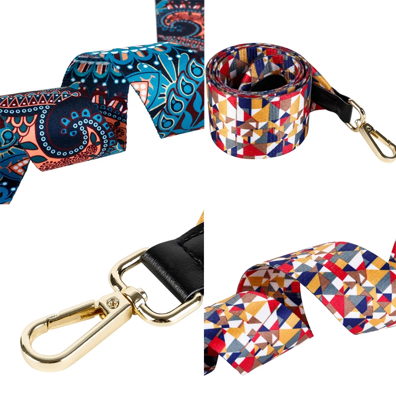 

Fashion Replacement Purse Canvas Bag Strap High Quality Rainbow Adjustable Shoulder Hanger Handbag Straps Decorative Chain Bag