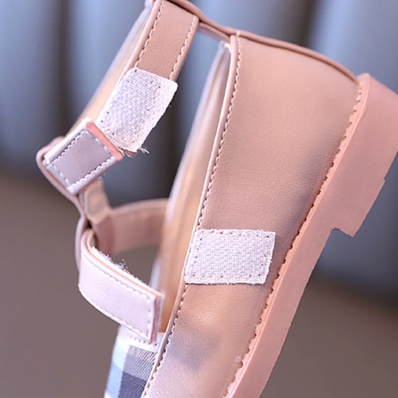 Обувь новая модная одежда для девочек на осень детская куртка из искусственной кожи в клетку с круглым